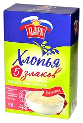 Хлопья ЦАРЬ 5 злаков без варки карт/уп 400г