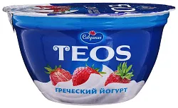Йогурт САВУШКИН Теос клубника бзмж 2% 140г