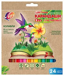 Карандаши восковые ЛУЧ Зоо 24цв