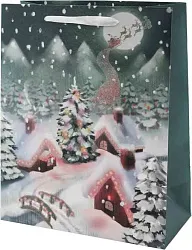 Пакет подарочный ТАМ-ТАМ Рождество в деревне 26*12*32см арт.C1544M