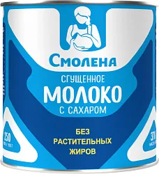 Сгущенное молоко СМОЛЕНА обезжиренное бзмж 0.2% ж/б 370г