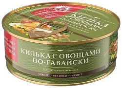 Килька ТЭСТИ ТИНС по-гавайски в т/с с овощами ж/б ключ 240г