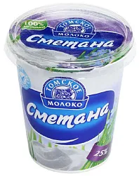 Сметана ТОМСКОЕ МОЛОКО бзмж 25% стакан 350г
