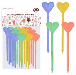 Шпажки для канапе СФЕРА Сердца бамбук 20шт