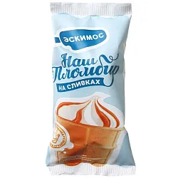 Мороженое ЭСКИМОС Наш пломбир на сливках вареная сгущенка бзмж 15% 85г