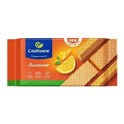 Вафли СЛАДОНЕЖ Тоньше и вкуснее лимонные 170г