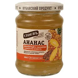 Ананас с кунжутом СТОЕВЪ протертый с сахаром ст/б 280г