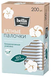 Палочки ватные БЕЛЛА с бумажными стиками карт/уп 200шт