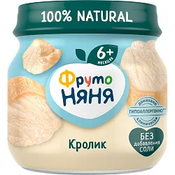 Пюре ФРУТОНЯНЯ кролик ст/б 80г