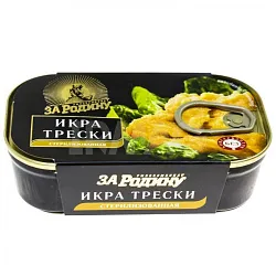 Икра трески ЗА РОДИНУ стерилизованная ж/б ключ 120г