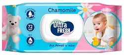 Влажные салфетки УЛЬТРА ФРЕШ Ромашка для детей и мам с клапаном 72шт