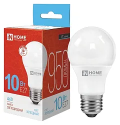 Лампа светодиодная ИН ХОУМ A60 10Вт 6500К 950Лм Е27