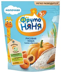 Каша ФРУТОНЯНЯ рисовая тыква абрикос молочная бзмж п/пак 200г