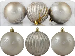 Елочные шары ТАМ ТАМ Перышки шампань 3шт арт.SYQF-012242