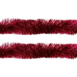 Мишура ТАМ-ТАМ с коротким ворсом красная 5см 180см арт.MY-118-5/1