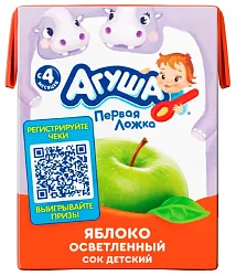 Сок АГУША яблоко груша осветленный т/пак 200мл