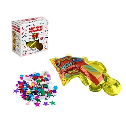 Хлопушка формовая СНОУ БУМ с фольгированным конфетти 22*13см арт.399-153