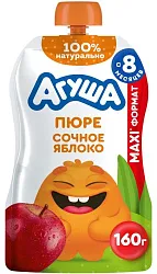 Пюре АГУША Сочное яблоко гомогенизированное м/у 160г