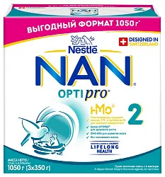 Смесь НАН ОПТИПРО 2 с 6мес карт/уп 1050г