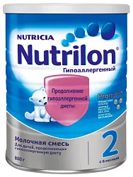 Смесь НУТРИЛОН Гипоаллергенный 2 бзмж ж/б 800г