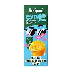 Напиток сокосодержащий ДОБРЫЙ Актив кид яблоко апельсин манго 0.2л