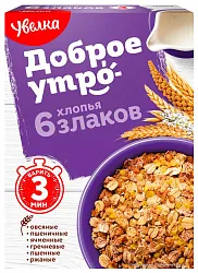 Хлопья УВЕЛЬСКИЕ КРУПЫ 6-ти злаковые карт/уп 350г