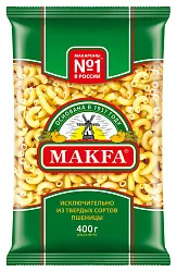 Мак.изделия МАКФА Рожки гладкие м/у 400г