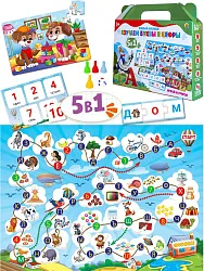 Настольная игра РЫЖИЙ КОТ Изучаем буквы и цифры арт.ИН-9394