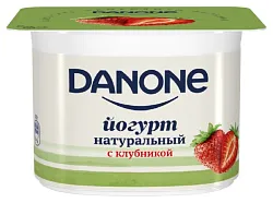 Йогурт ДАНОН с клубникой бзмж 2.9% 110г