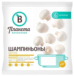 Шампиньоны ПЛАНЕТА ВИТАМИНОВ целые с/м 400г