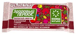 Батончик ЗДОРОВЫЙ ПЕРЕКУС с клюквой 55г