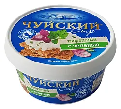 Сыр творожный ЧУЙСКИЙ с зеленью бзмж 67% 140г