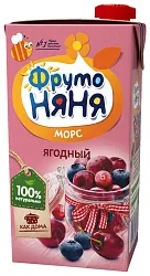 Морс ФРУТОНЯНЯ из клюквы черники и вишни 0.5л