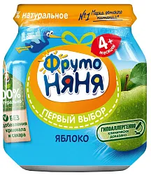 Пюре ФРУТОНЯНЯ яблоко натуральное ст/б 100г