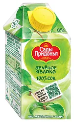 Сок САДЫ ПРИДОНЬЯ яблочный т/п 0.5л