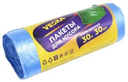 Пакеты для мусора ВЕСКА особо прочные синие 30л 30шт