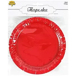Тарелка ВЕСЕЛАЯ ЗАТЕЯ бумажная 18см 6шт в ассортименте арт.1502-6067