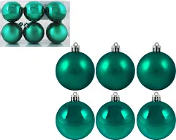 Набор елочных шаров ТАМ-ТАМ изумрудный Д6см 6шт арт.SYQA-0122105-1