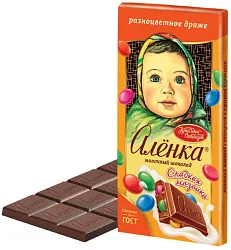 Шоколад КРАСНЫЙ ОКТЯБРЬ Аленка молочный с разноцветным драже 90г