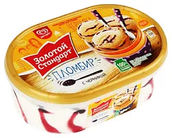 Мороженое ЗОЛОТОЙ СТАНДАРТ Пломбир черника бзмж 475г