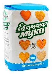 Мука ЕВСИНСКАЯ пшеничная в/с м/у 3кг