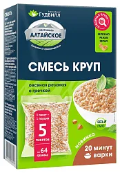 Смесь круп ГУДВИЛЛ овсяная гречневая ядрица карт/уп 320г