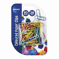 Скрепки ЦЕНТРУМ цветные 80шт арт.80821