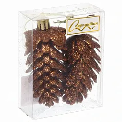 Елочная игрушка СЕРПАНТИН Таинственное очарование Шишки шоколад 2шт