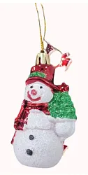Елочное украшение СФЕРА Снеговик 8см 2шт арт.12-0004