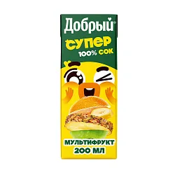 Сок ДОБРЫЙ Актив кид мультифрукт 0.2л