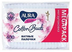 Палочки ватные АУРА Бьюти пэт 400шт