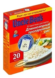 Рис АНКЛ БЕНС длиннозерный пропаренный в пакетиках карт/уп 500г