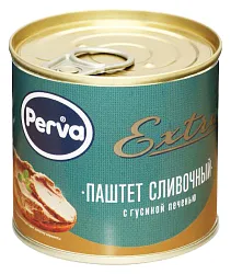 Паштет ПЕРВА сливочный с гусиной печенью ж/б 250г