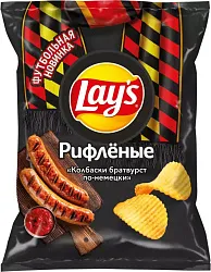 Чипсы ЛЕЙС Рифленые колбаски братвурст по-немецки 105г